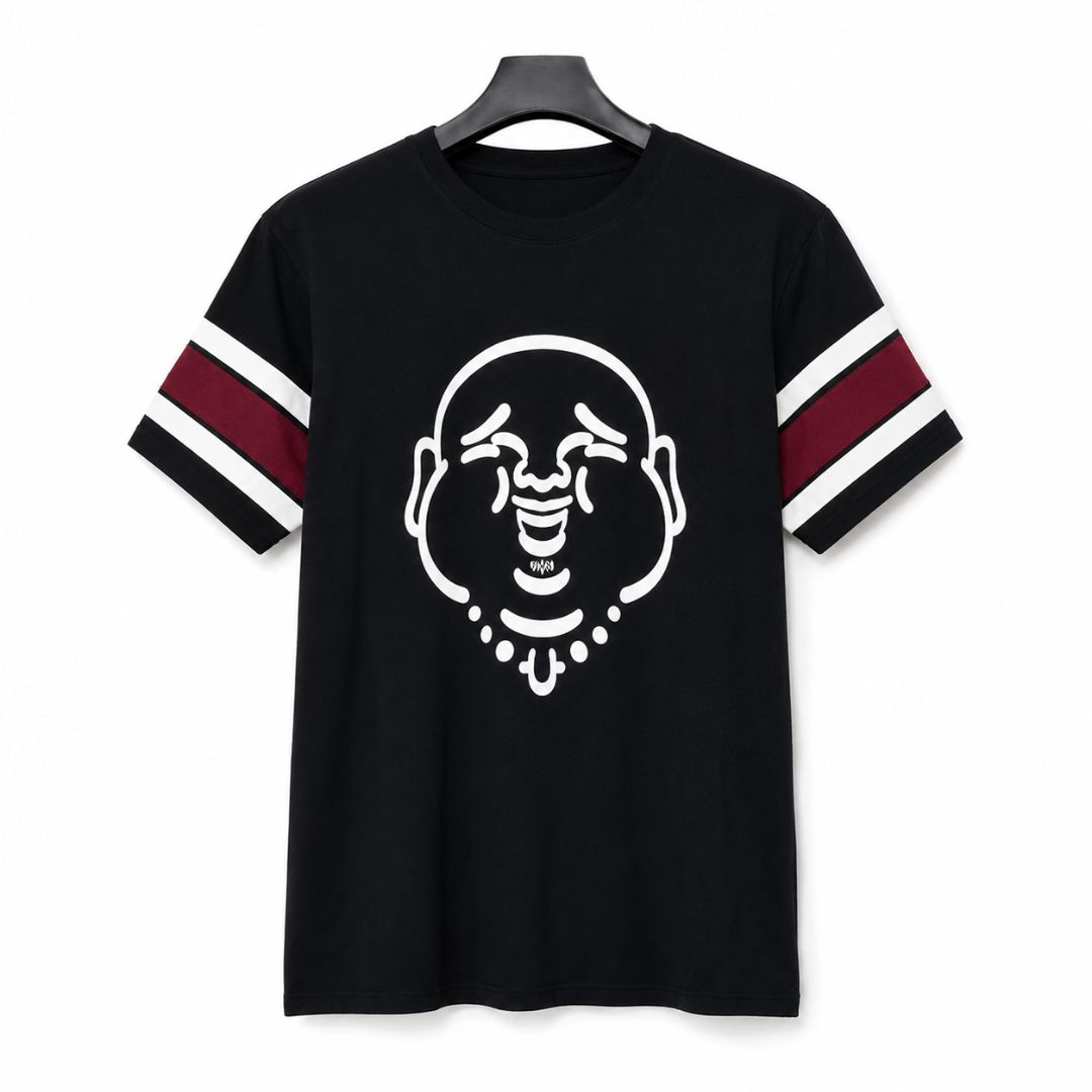 Mens Graphic Stripe Short Sleeve T Shirt  Black